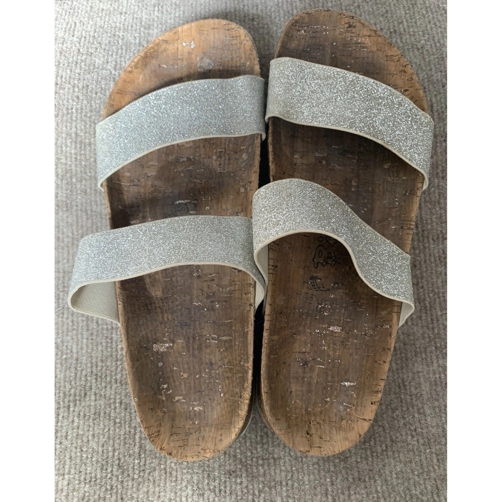 Birkenstock Curacao "Birkis" Women Silver Stretch Slide On Sandal 41 Boho Beach